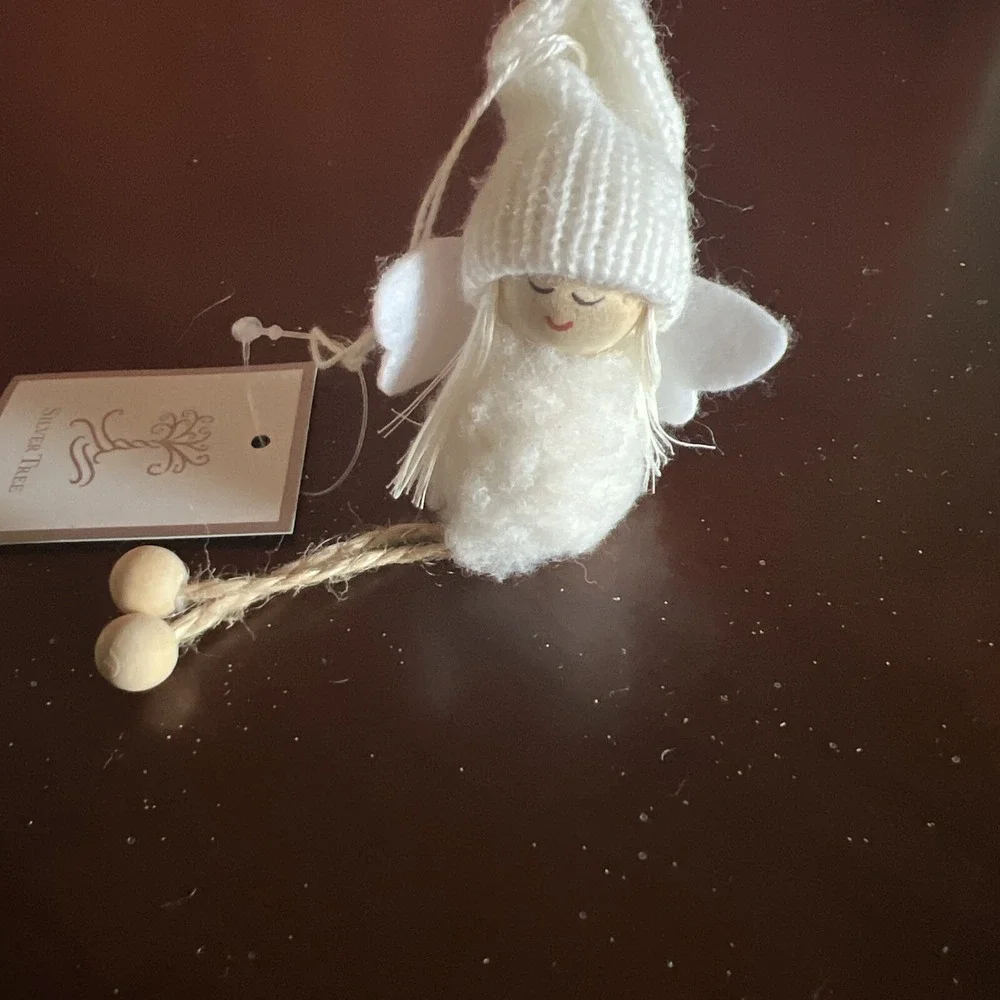silver‎ tree holiday Mini Angle  ornament Christmas Decor Home Or Office